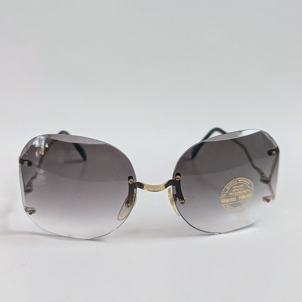 NWT Vintage 90's Lady Diamond Cut Fashion Sunglasses (Gold/Smoke)